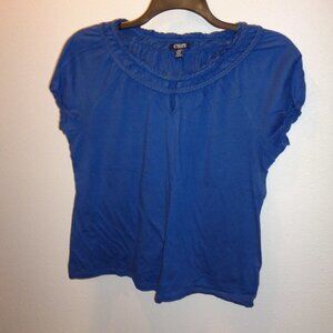 WOMEN'S Chaps Short Sleeve Top Blue XL
